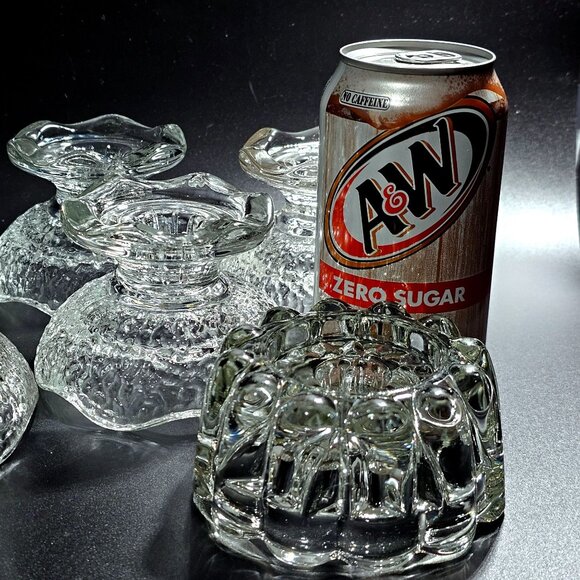 vtg assorted glass taper candleholders lot/6 wedding decor tablesettings low - Picture 8 of 9